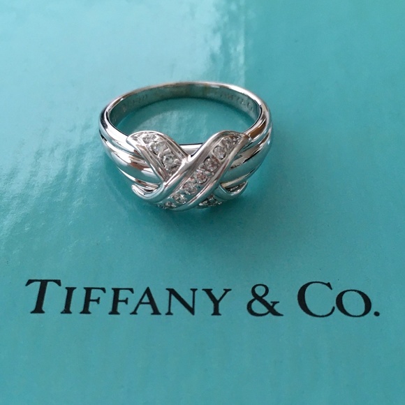 Tiffany & Co. Jewelry - TIFFANY & CO. Vintage Diamond 18K Signature X Crossover Ring Size 7.5